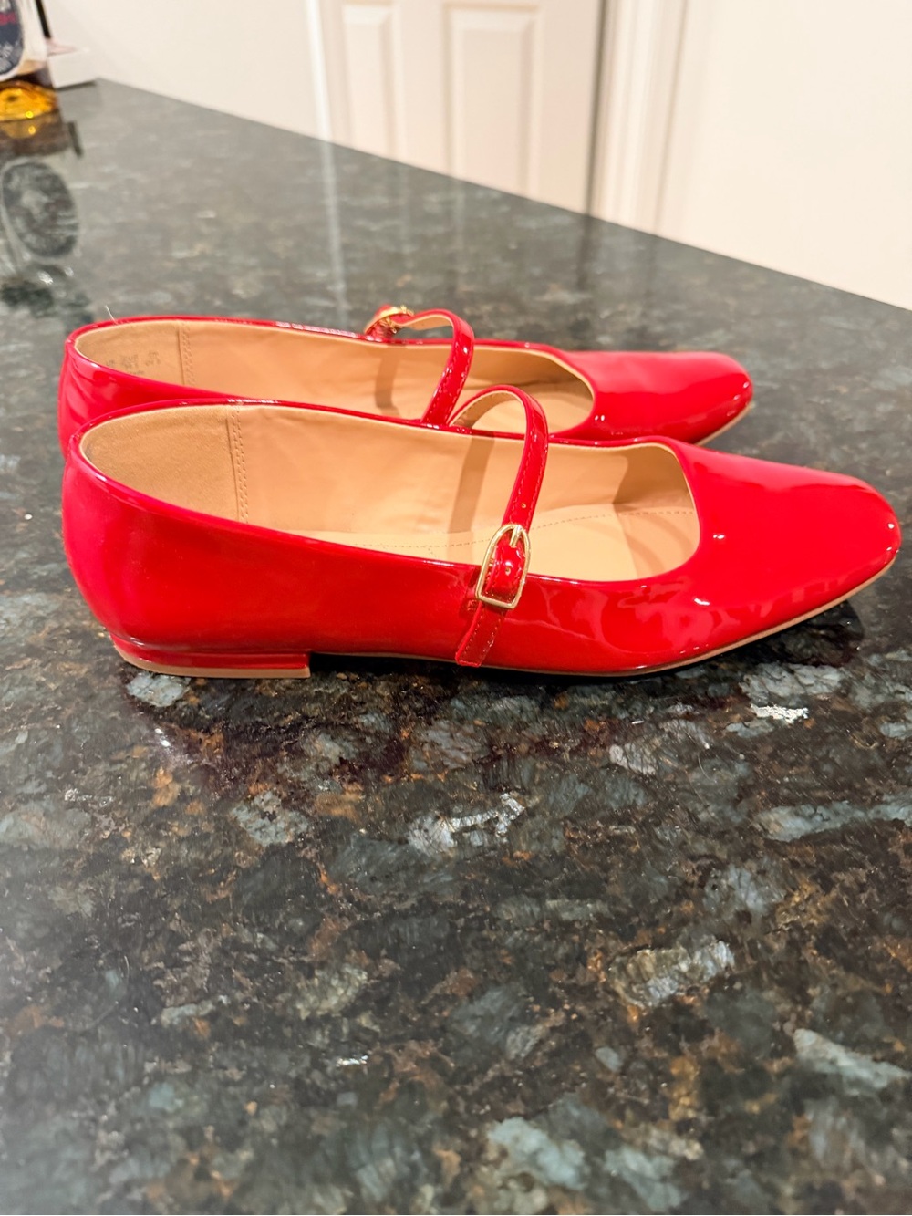 Franco Sarto Red Patent Mary Jane Flats